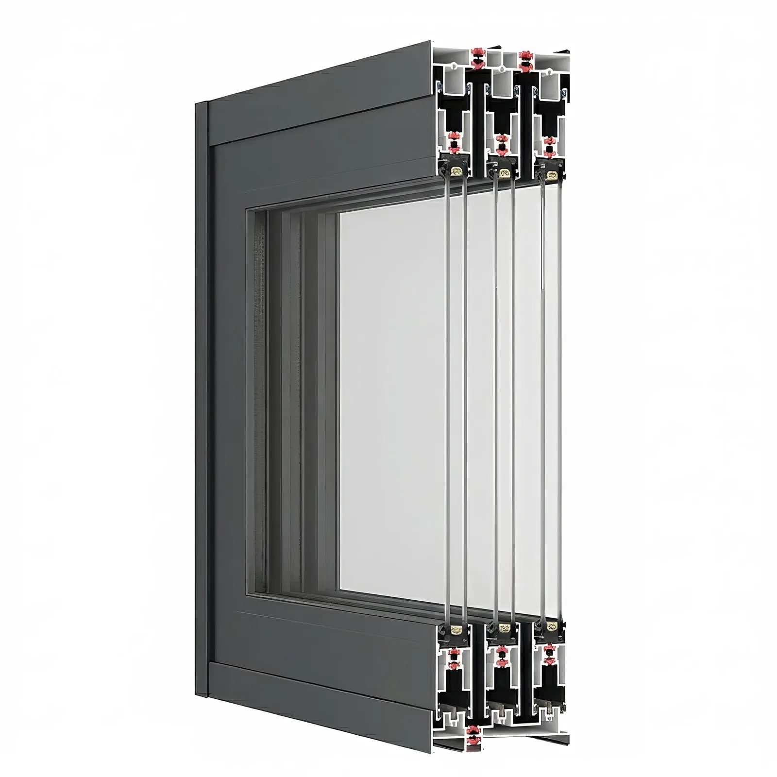 Aluminum frame profile in cross-section