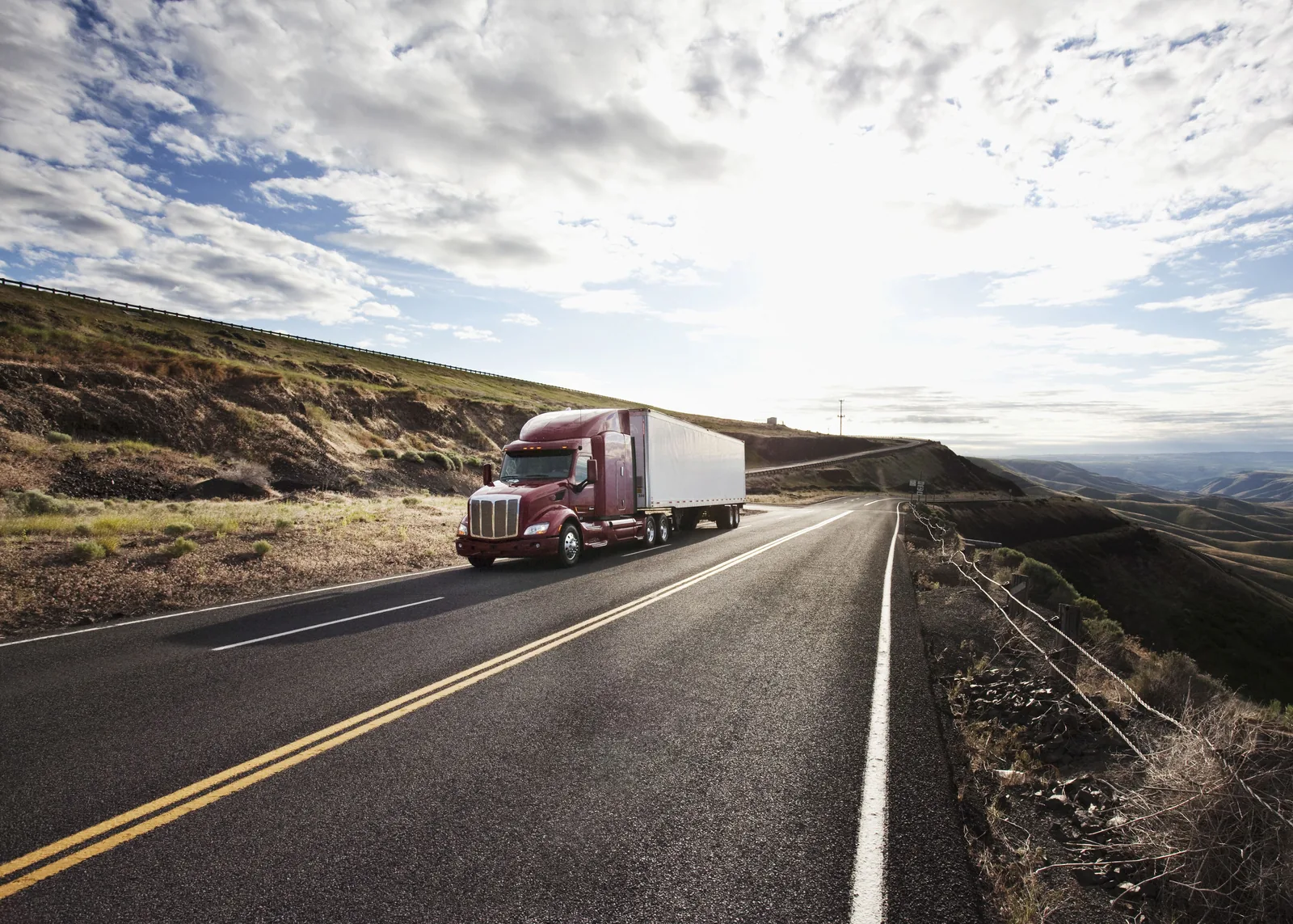 Freight truck on a highway