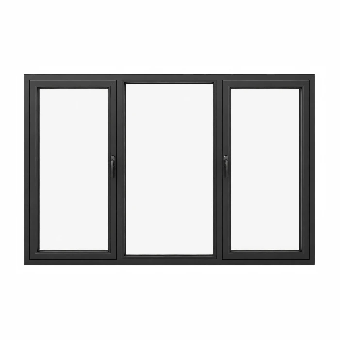 Large fixed window joined to a tilt-turn window tilted open at the top